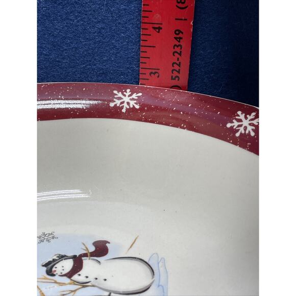 Royal Seasons Snowman Christmas Holiday 10" Stoneware Serving Bowl - Picture 6 of 6